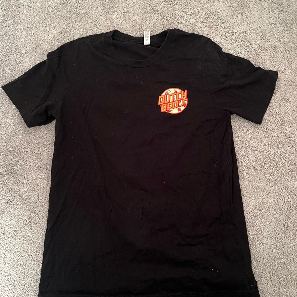 Dutch Bros Black Tee with Colorful Logo